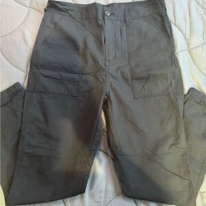 10.Deep Men's Black Utility Chinos with Front Patch Pockets